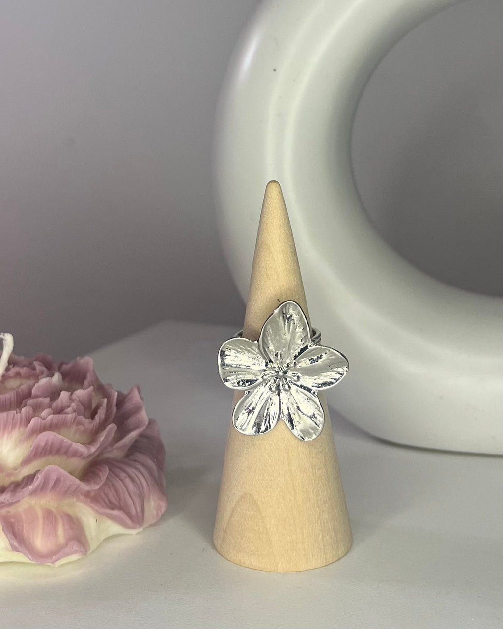 Anillo Flor Acero