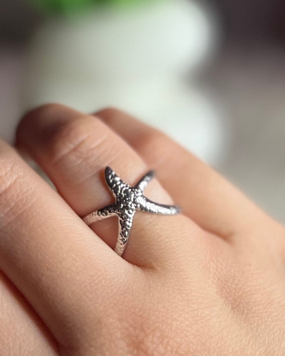 Anillo Estrella de Mar Acero