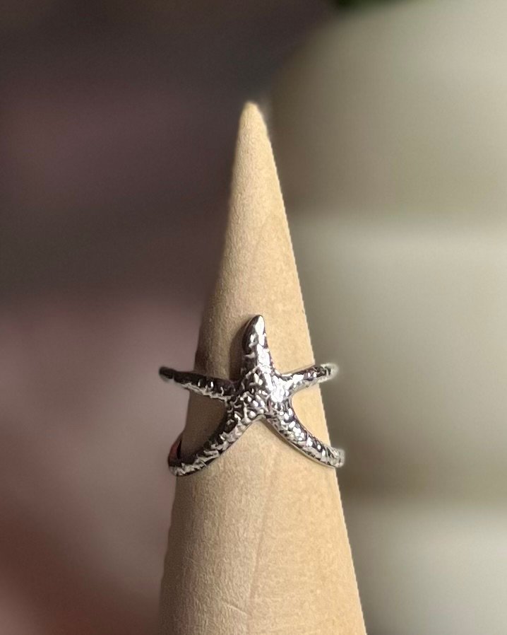 Anillo Estrella de Mar Acero