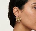Aros Flor Acero Dorado