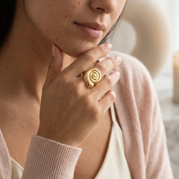 Anillo Acero Dorado