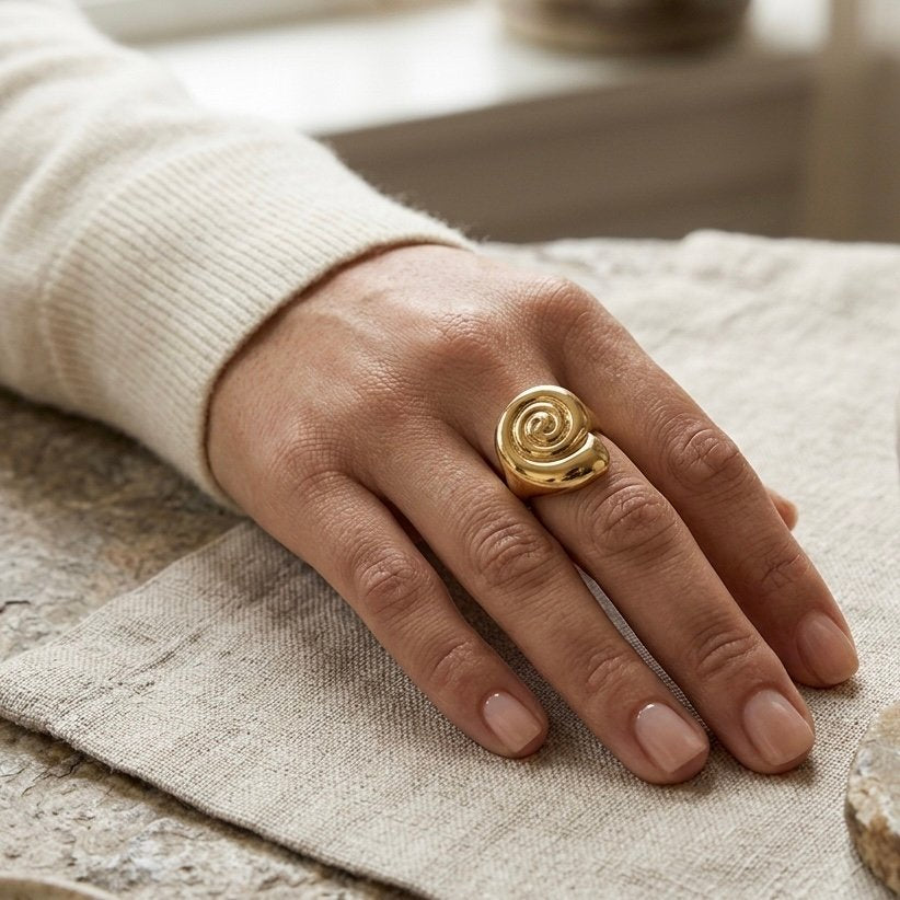 Anillo Acero Dorado