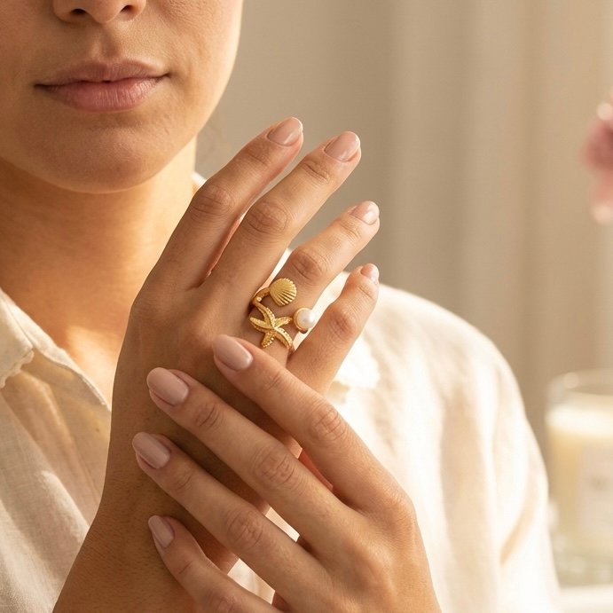 Anillo Summer Acero Dorado
