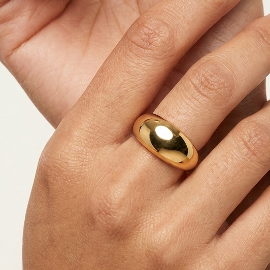 Anillo Acero Dorado
